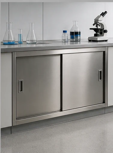 Sliding-door stainless steel counter cabinet