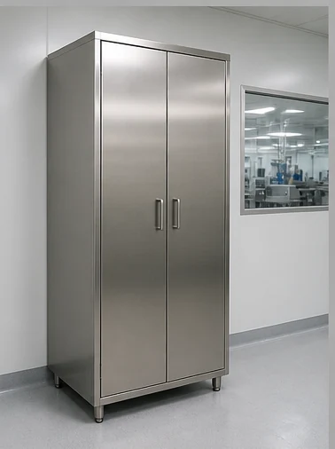 Tall stainless steel utility cabinet