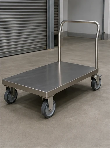 Heavy duty stainless steel platform trolley